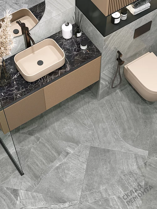 Фото Керамогранит матовый New Trend Рок D60203M серый 600*600*9,5 – купить в Барнауле: цена, описание, фото. Интернет-магазин 1