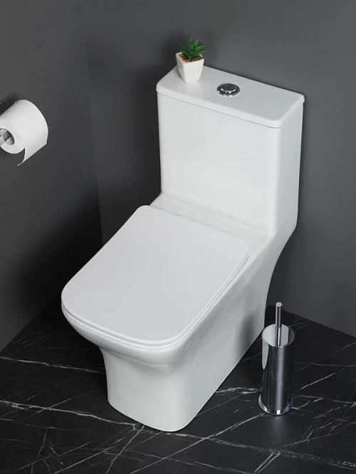 Фото Унитаз моноблок BelBagno Neon BB8617CPR-MN/SC безободковый купить в Барнауле: цена, описание, фото. Интернет-магазин 1