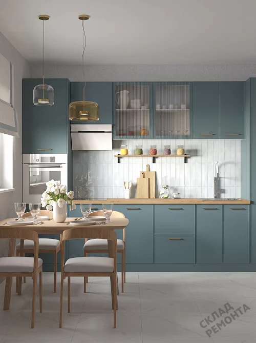Фото Кухня Leko Неста браш блю – купить в Барнауле: цена, описание, фото. Интернет-магазин 1