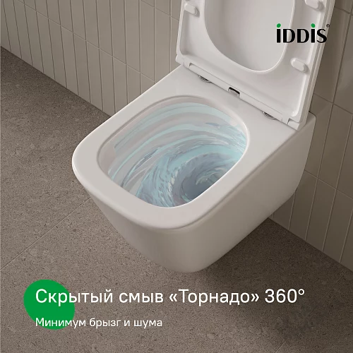 Фото Унитаз подвесной Iddis Torr TOQFDSEi25 безободковый купить в Барнауле: цена, описание, фото. Интернет-магазин 2